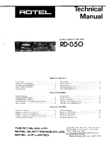 Rotel RD-850 - Technical manual 